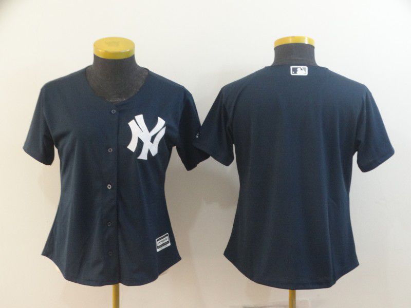 Women New York Yankees Blank Blue MLB Jerseys->youth mlb jersey->Youth Jersey